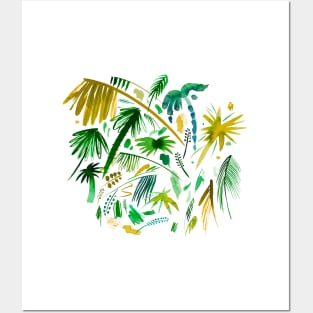 Watercolor Tropical Jungle Palms Posters and Art